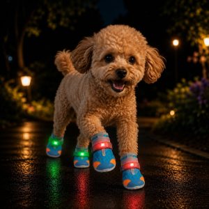 light up breathable mesh dog shoes 11