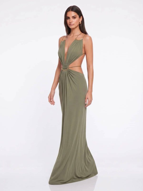 lorysa backless cutout maxi dress in matcha 13