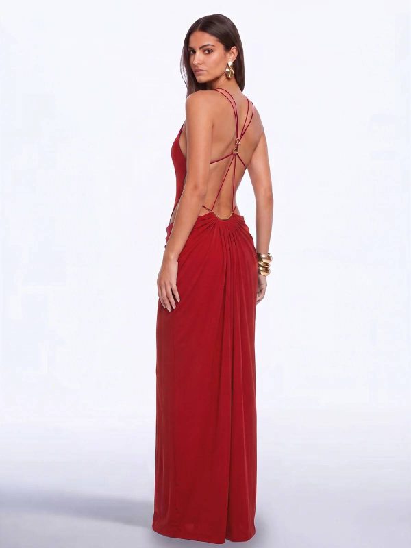 lorysa backless cutout maxi dress in red 14