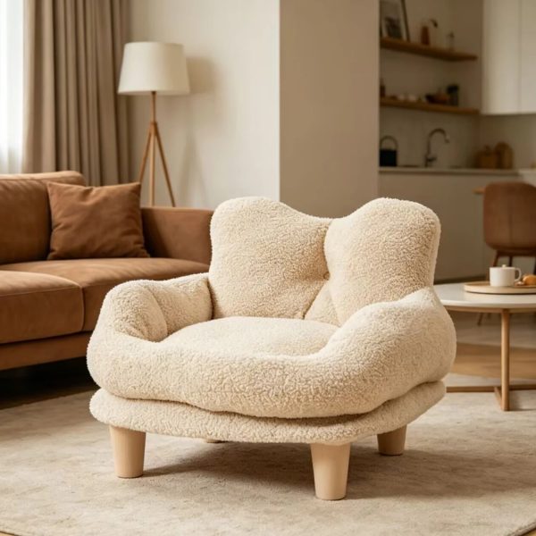 luxury detachable washable teddy fleece pet sofa bed 14