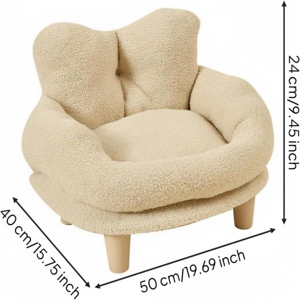 luxury detachable washable teddy fleece pet sofa bed 17