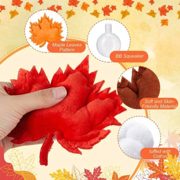 maple leaves stuffed squeaky dog toy set 14