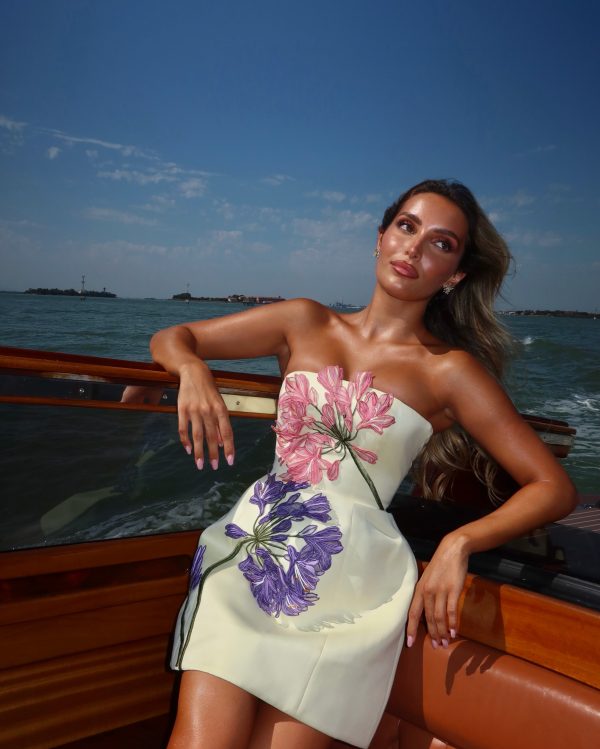 olaniyi strapless flower a line mini dress 16