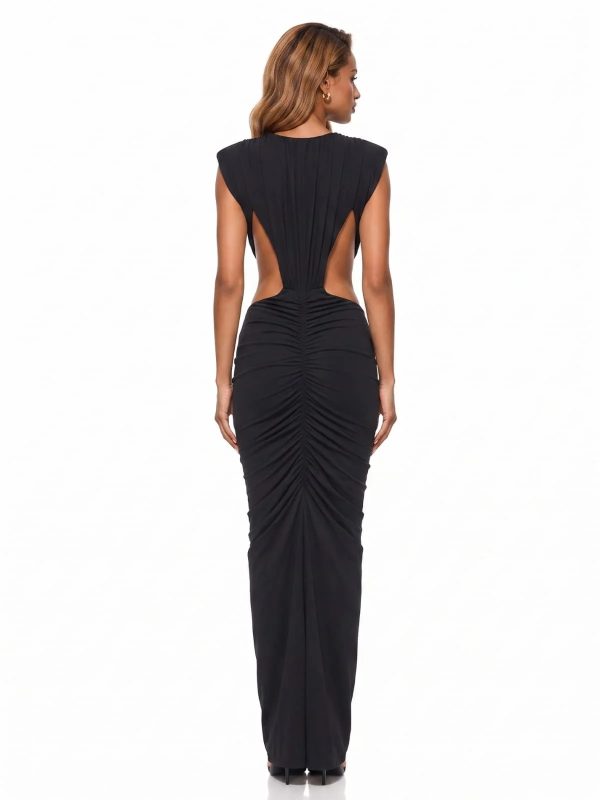 orandrel plunge neck ruched maxi dress 14