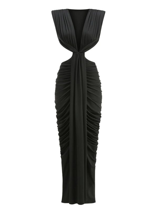 orandrel plunge neck ruched maxi dress 15