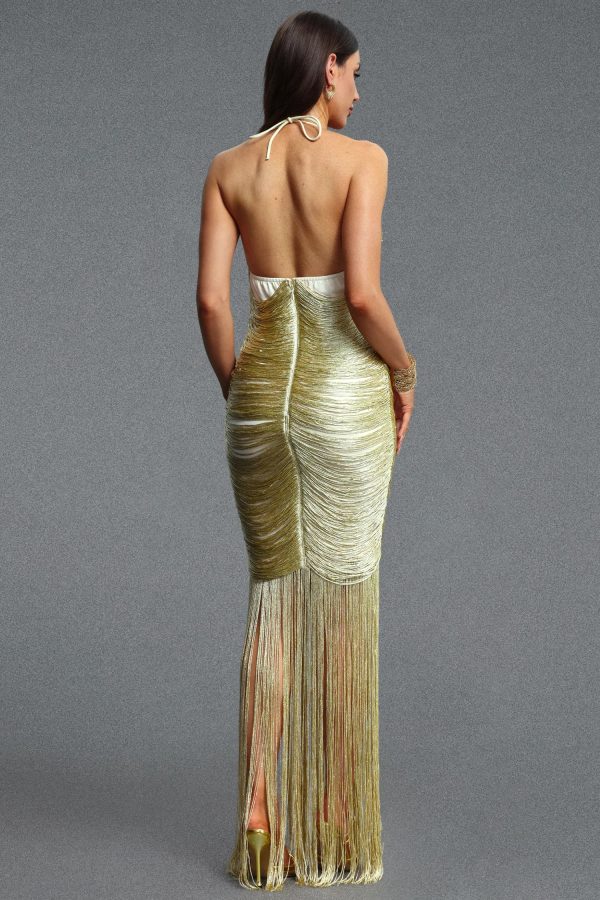 rethix plunge neck fringe maxi dress 16