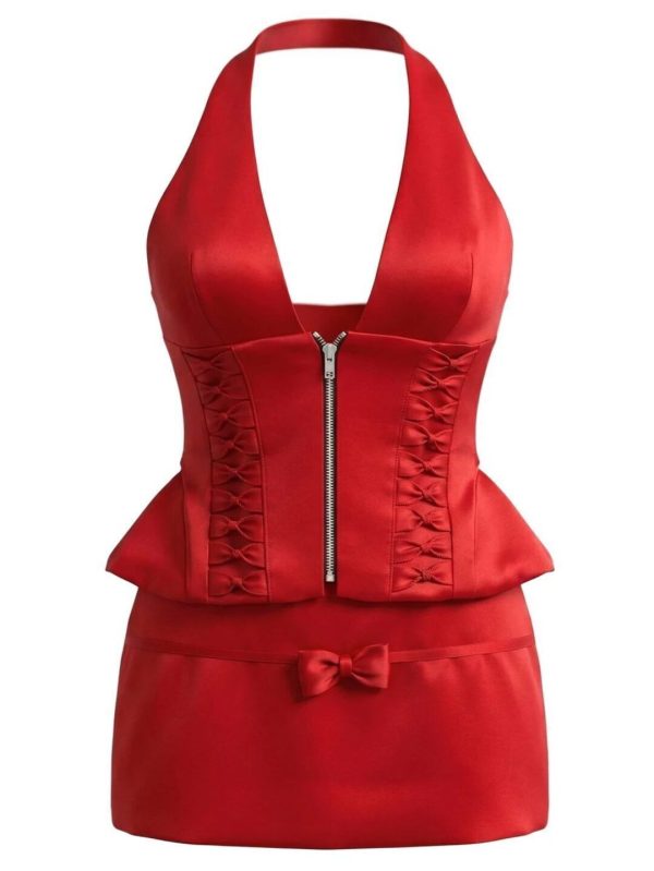 ruby halter neck corset two piece set 15