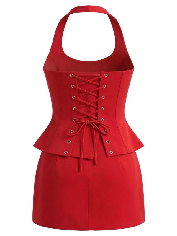 ruby halter neck corset two piece set 16