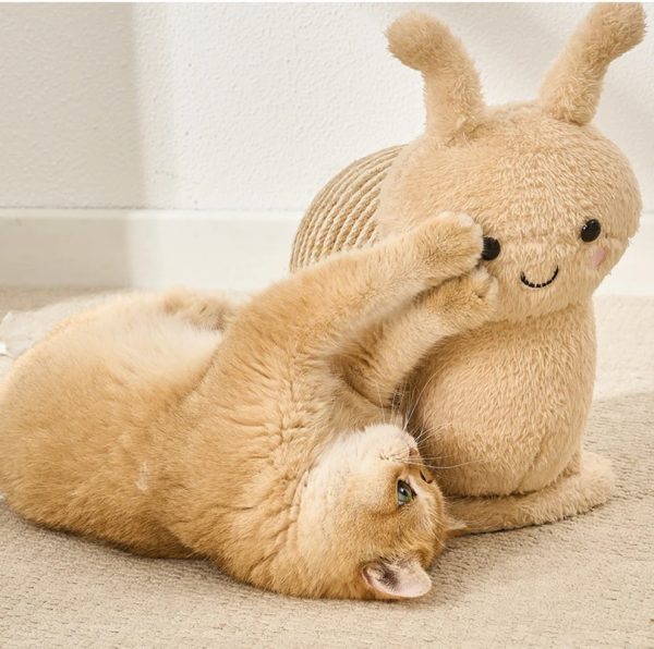 snail rotating sisal cat scratcher toy with bell 12