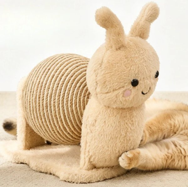 snail rotating sisal cat scratcher toy with bell 13