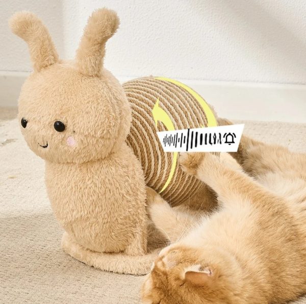 snail rotating sisal cat scratcher toy with bell 14