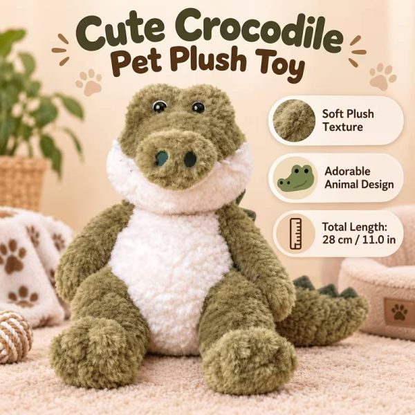 soft stuffed crocodile dog toy 12