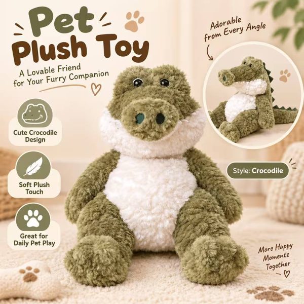 soft stuffed crocodile dog toy 14