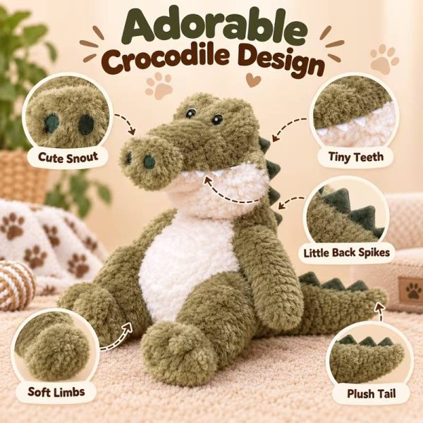 soft stuffed crocodile dog toy 16
