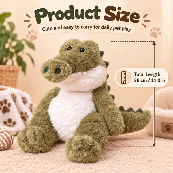 soft stuffed crocodile dog toy 18