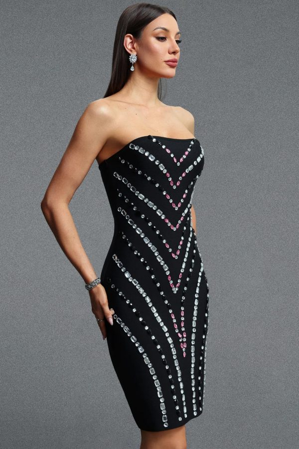 sylvia rhinestone bandage mini dress 14