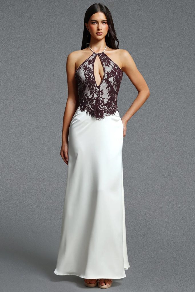 tatum elegant halter lace floral satin maxi dress 21