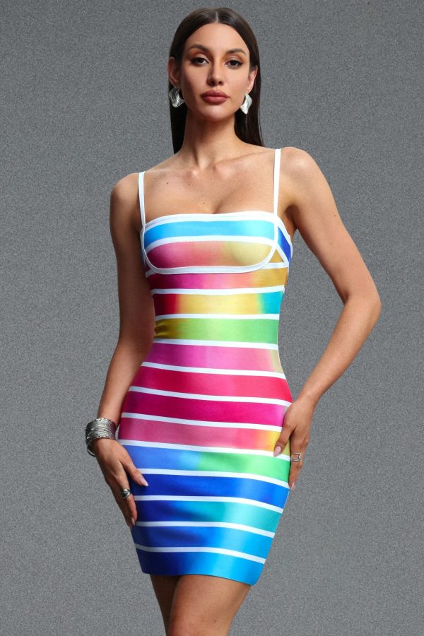 vira gradient striped bandage mini dress 12