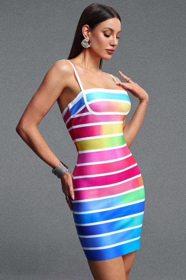 vira gradient striped bandage mini dress 14