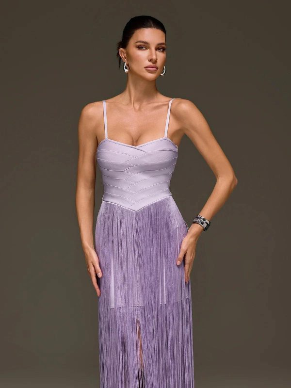 xorynex spaghetti fringe maxi dress 13