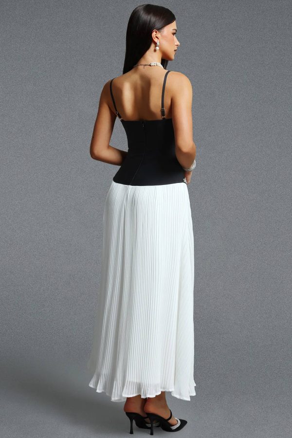 yaen spaghetti strap rhinestone pleated bandage maxi dress 16