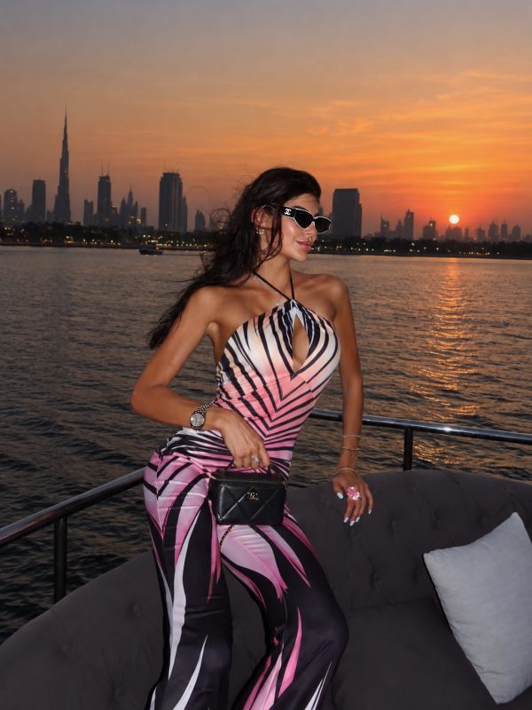 brazia backless stripe jumpsuit in pink 13