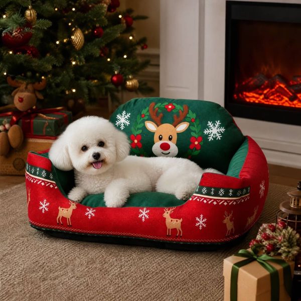 christmas pet sofa bed for cats & small dogs 19