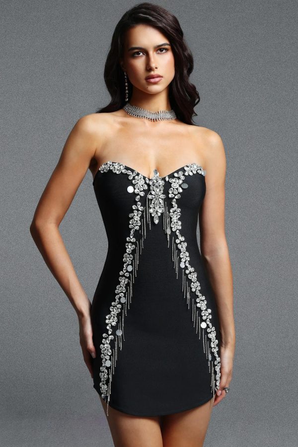 ethel gorgeous contour rhinestone bandage mini dress 12