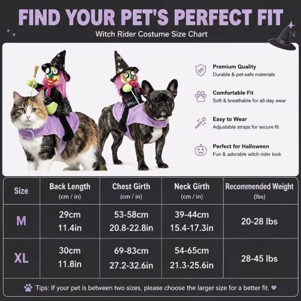 halloween pet witch rider costume 18