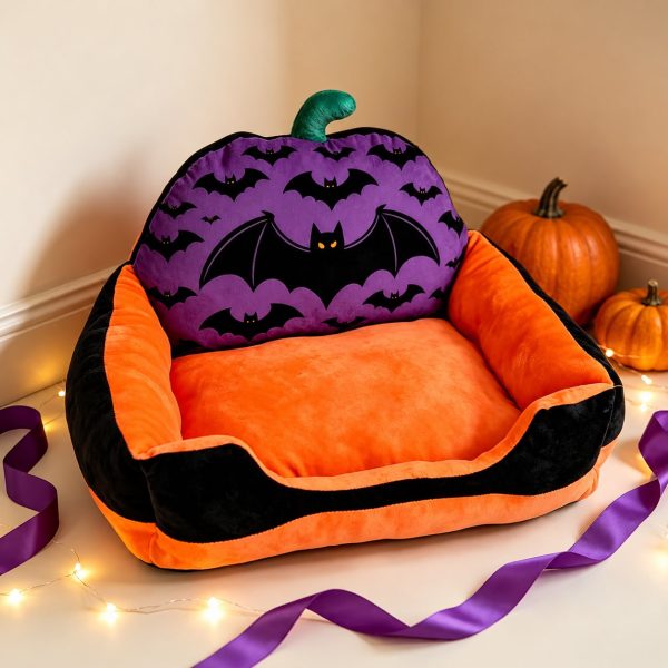 halloween themed pumpkin design pet bed 15