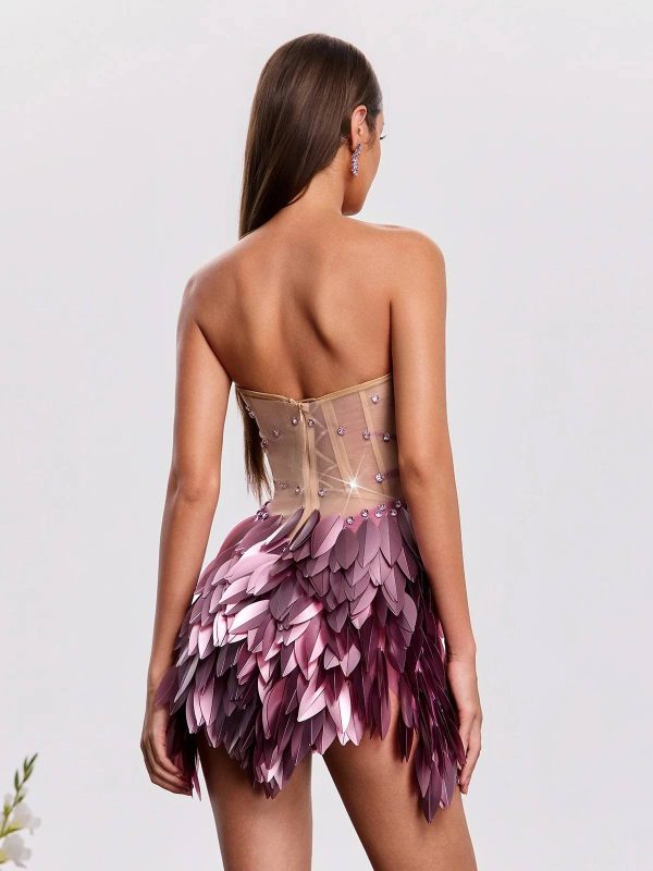 xandrik strapless leaf rhinestone mini dress 16